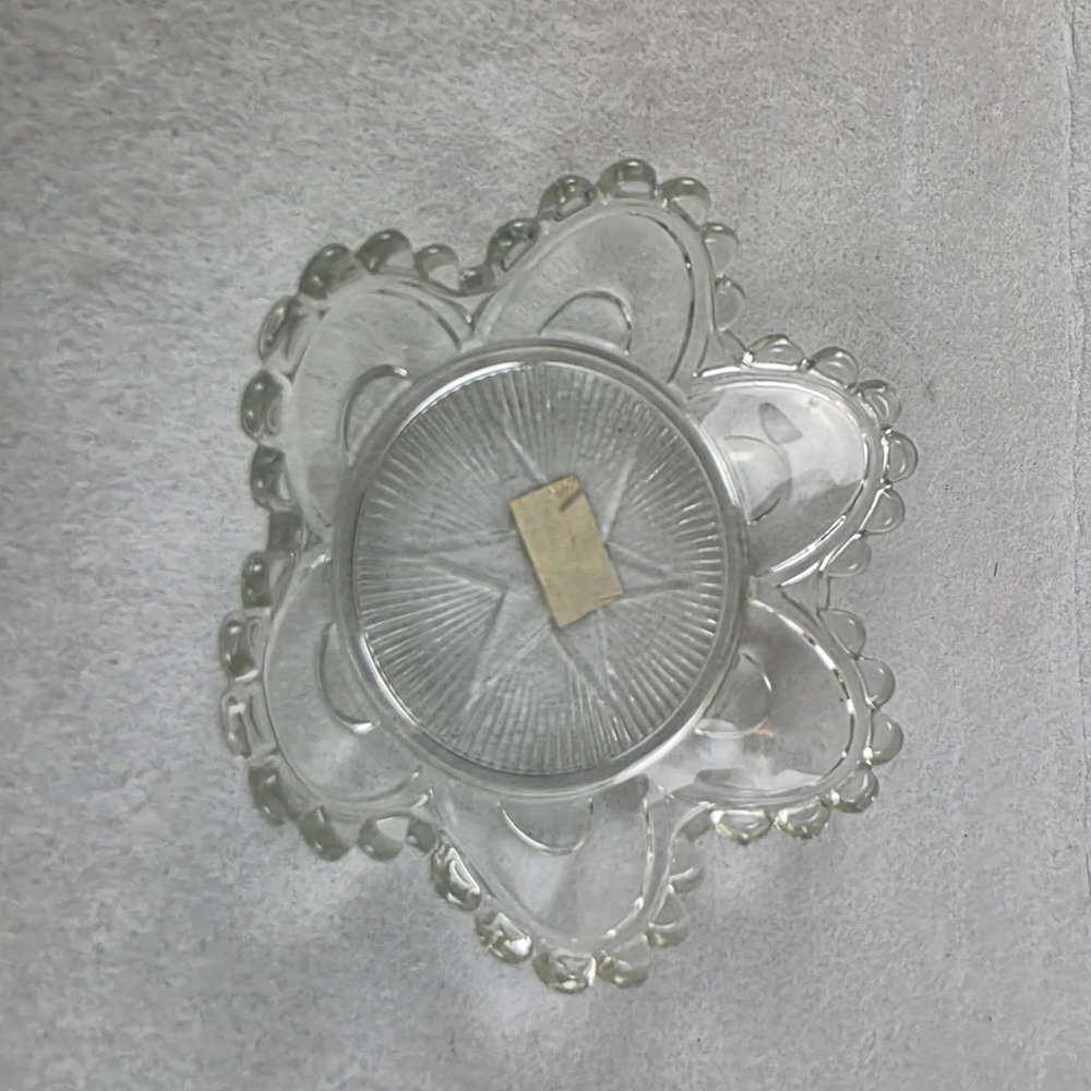 IKEA FORTJUST Clear Glass Pillar Candle Holder Floral 402.142.83 Discontinued